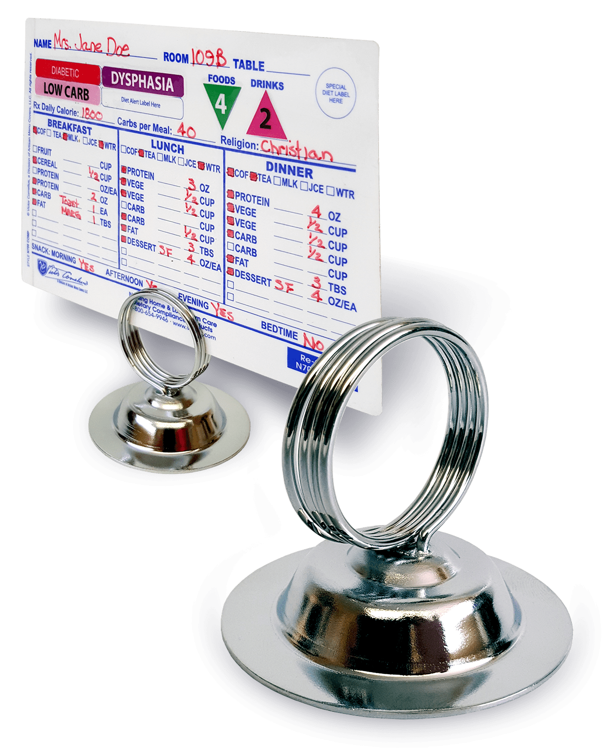 Dietary Tray Card Holder- N137C