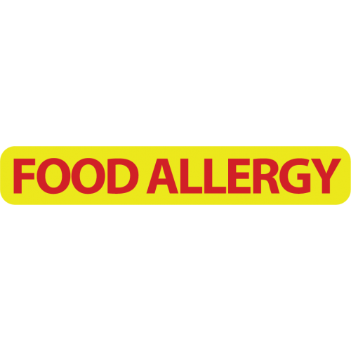 N202FA - 1/4" X 1-1/2" Dietary Alert Label -FOOD ALLERGY