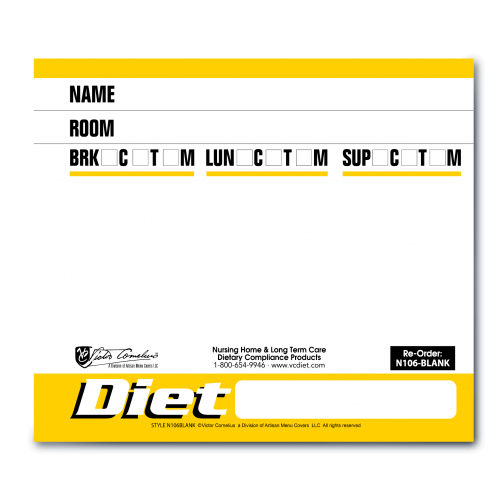 N106 - 3" X2-5/8" Paper Dietary Alert Cards- BLANK