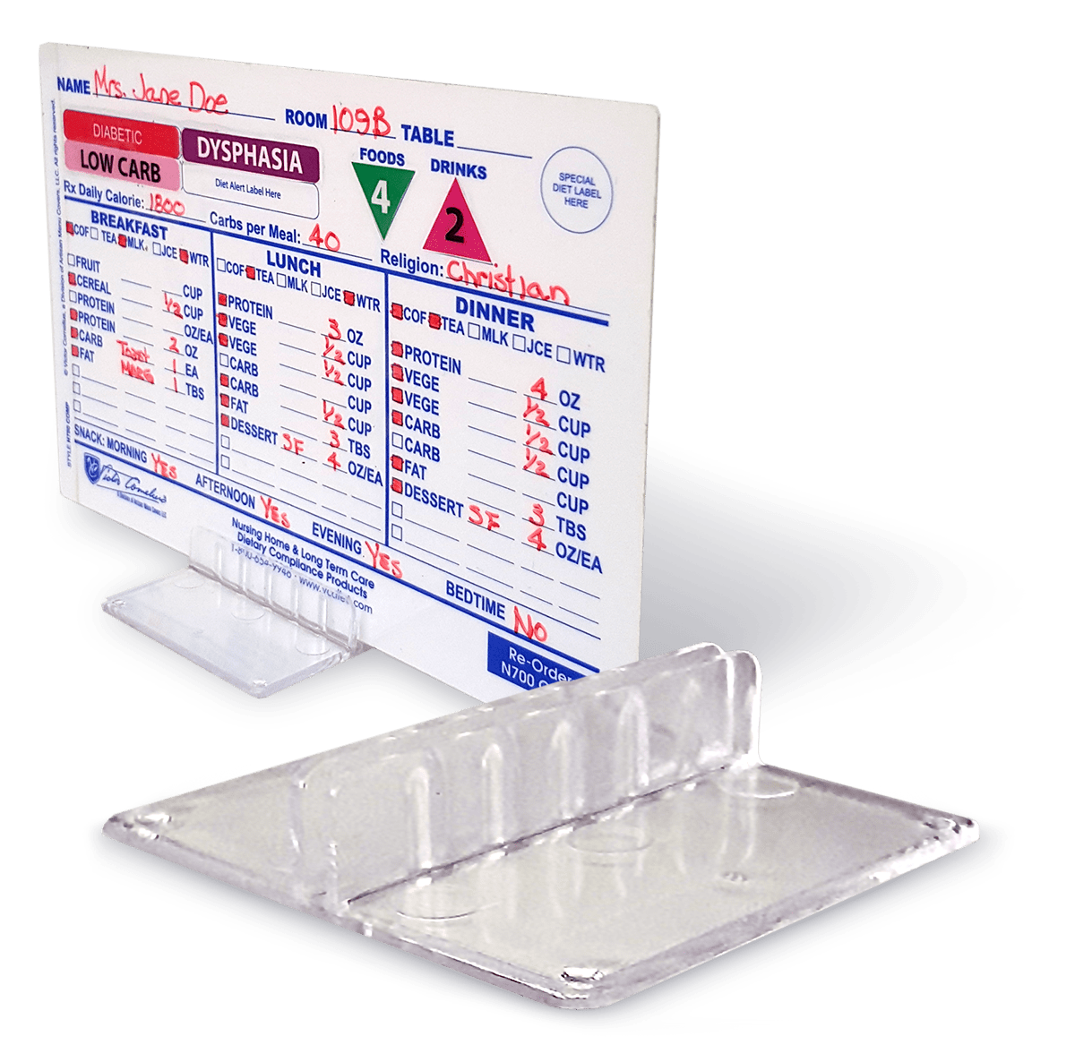 Clear Tray Card Holder- 1-1/2" X 2-1/2" Base  -N138