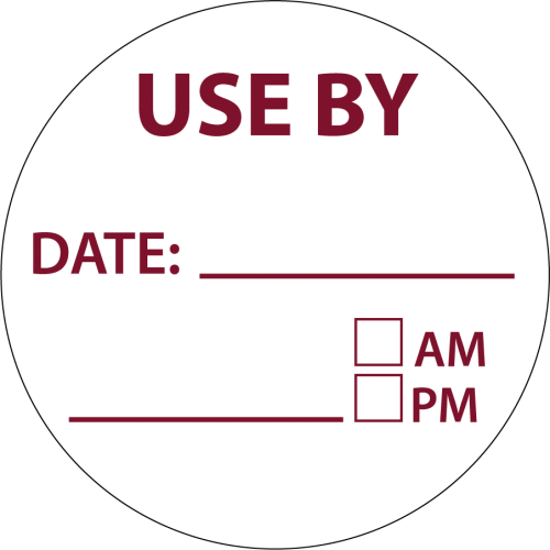 Food Safety 1-1/2"    -USE BY-   Label N242